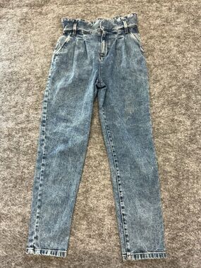 Sézane Paperbag Waist Iconic Light Blue Denim High-Rise Jeans Size 34